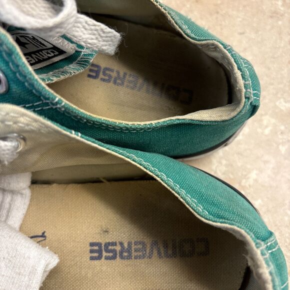 Converse All Star Women Size 6 Green White Sneaker 132301F Canvas Tie - Picture 8 of 8